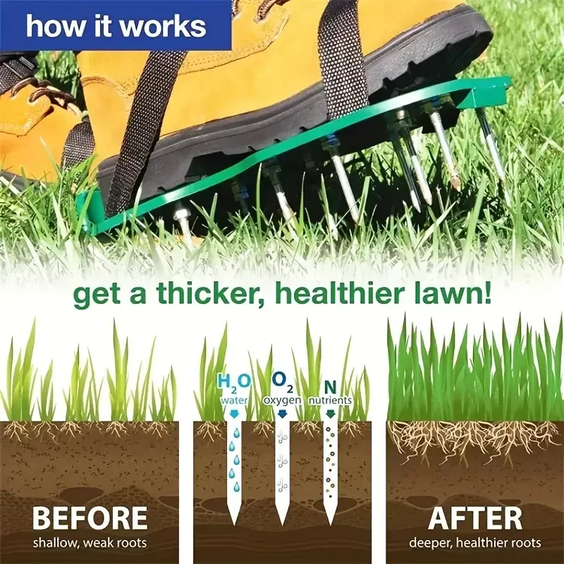 Gardening Tools For Weeds - รองเท้าเจาะอากาศสำหรับสวน เครื่องมือเดินในสวน รองเท้าพรวนดิน รองเท้าเจาะดิน รองเท้าสำหรับทำสวน ใช้กำจัดวัชพืชและพรวนดินได้อย่างง่ายดาย