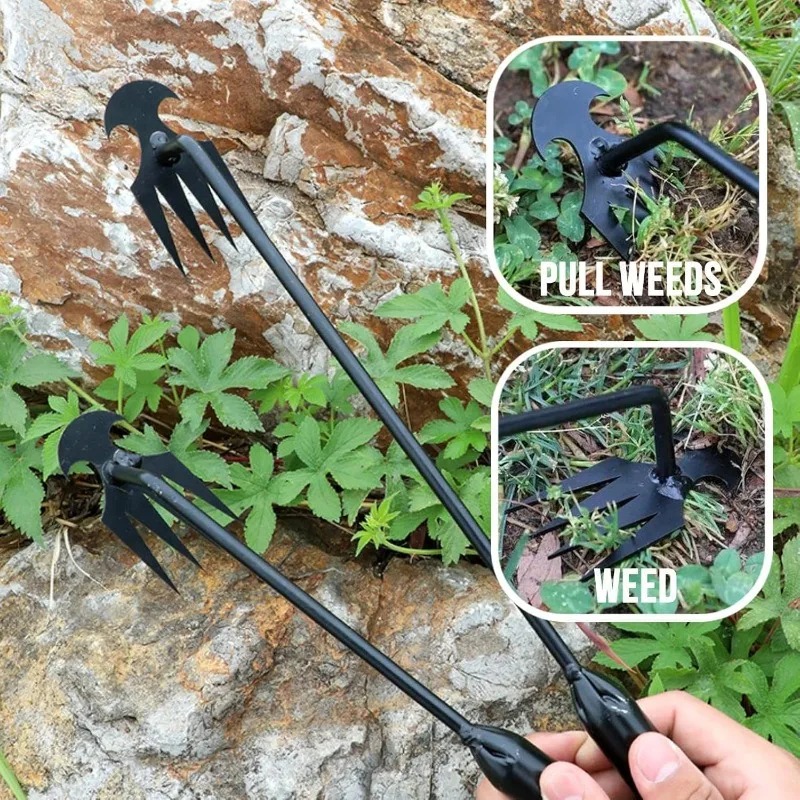Gardening Tools For Weeds - เครื่องมือทำสวน 2-in-1 แบบใช้มือ คราดดิน ปลูกเมล็ด กำจัดรากหญ้า