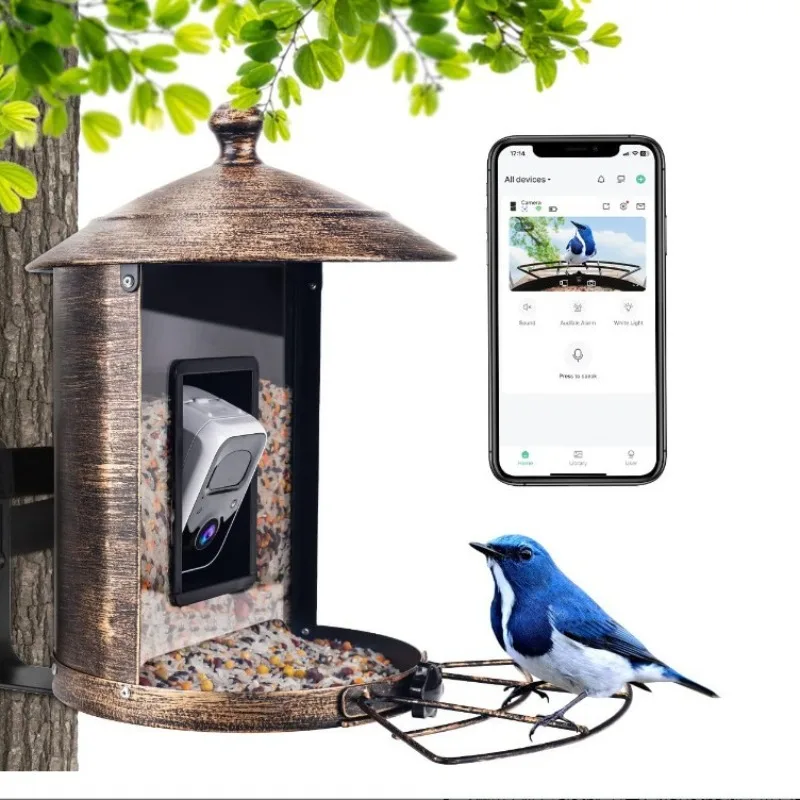 Gardening Tools With Definition - เครื่องให้อาหารนกอัจฉริยะ AI พร้อมกล้องสำหรับสวนกลางแจ้ง ความคมชัดสูง พร้อมเลนส์สำหรับระบุชนิดนกป่า