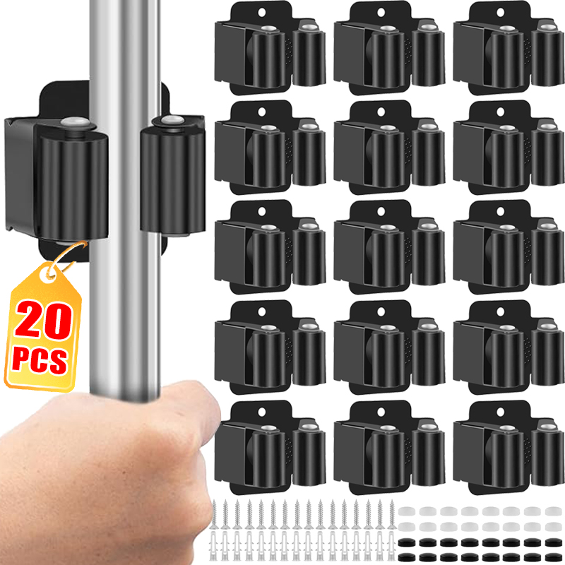 Gardening Tools Holder - ที่แขวนไม้ถูพื้นสแตนเลสแบบติดผนัง ที่เก็บไม้กวาด ตะขอแขวน อุปกรณ์จัดเก็บเครื่องมือในห้องน้ำ ห้องครัว สวน