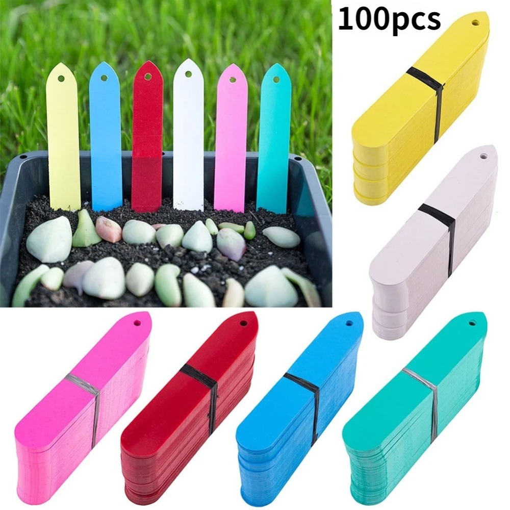 Garden Label Marker - ป้ายติดกระถางต้นไม้ 100 ชิ้น ป้ายพลาสติกสำหรับสวน ป้ายติดต้นไม้ ป้ายติดต้นไม้ในสวน