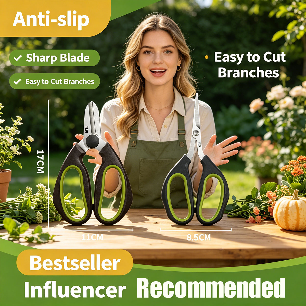 Gardening Tools Japanese - กรรไกรตัดบอนไซมืออาชีพ กรรไกรทำสวน กรรไกรตัดดอกไม้ กรรไกรตัดดอกไม้แบบมืออาชีพ ด้ามจับถนัดมือ กรรไกรตัดแต่งกิ่ง