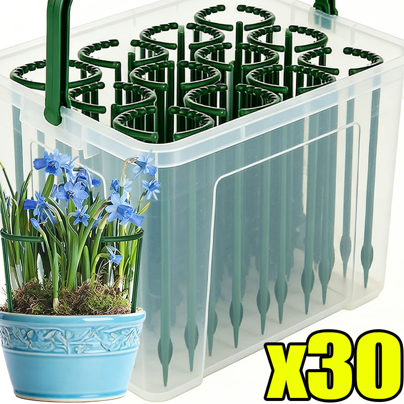 Gardening Tools Holder - เสาค้ำต้นไม้พลาสติกแบบครึ่งวงกลม 30-1 ชิ้น พร้อมโครงยึดสำหรับจัดสวน ปลูกดอกไม้ ไม้เลื้อย