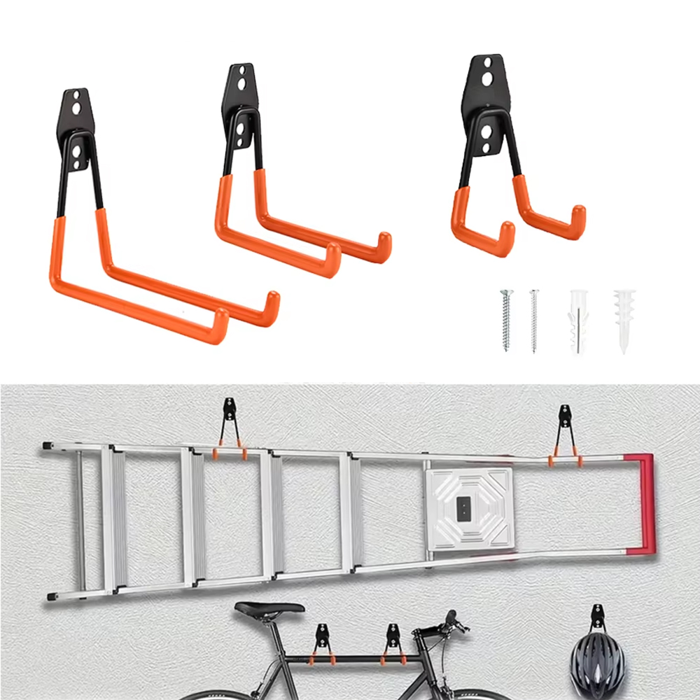 Gardening Tools Holder - ตะขอแขวนติดผนังแบบหนาพิเศษ สำหรับจัดเก็บอุปกรณ์ในโรงรถ จักรยาน บันได ตะขอเก็บของกันลื่น สำหรับเครื่องมือทำสวน