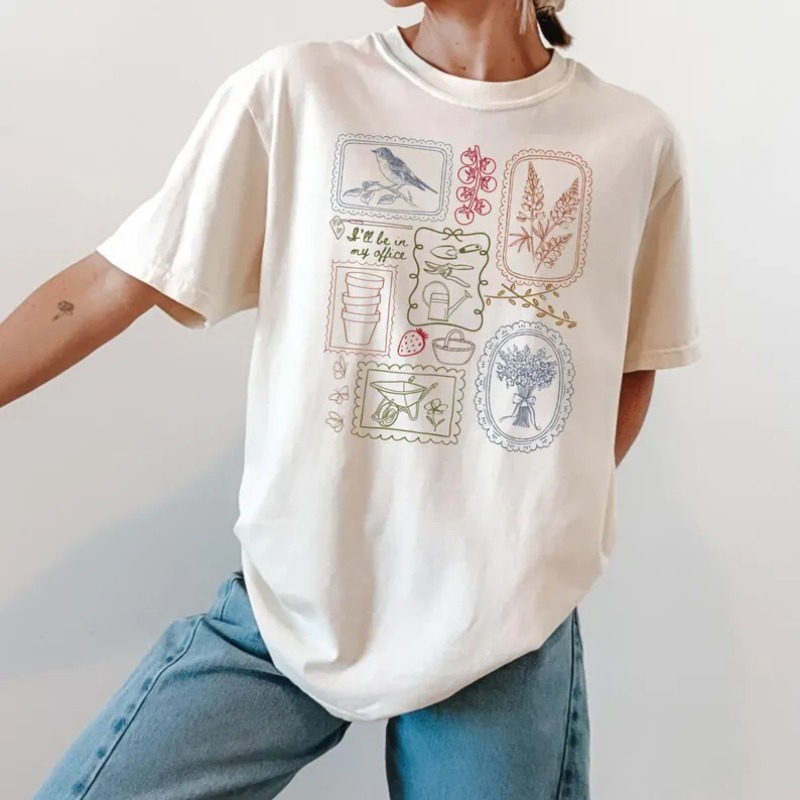 เสื้อยืดพิมพ์ลายสไตล์คันทรี่ เ - Junior Gardening Tools บทวิจารณ์และราคา