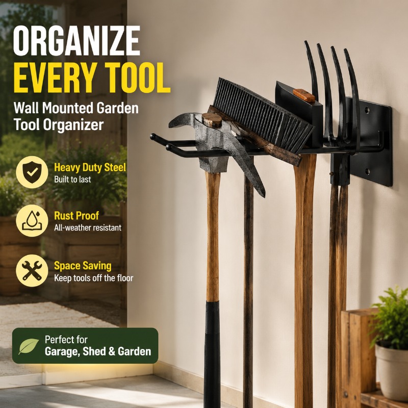 ชั้นวางอุปกรณ์ทำสวนแบบติดผนัง  - Gardening Tools Holder บทวิจารณ์และราคา
